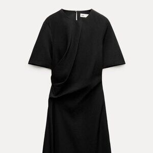 Zara side draped dress NWT
